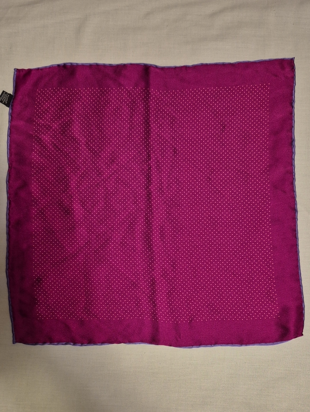 Silk Pocket Square in Magenta with Micro Dot Pattern